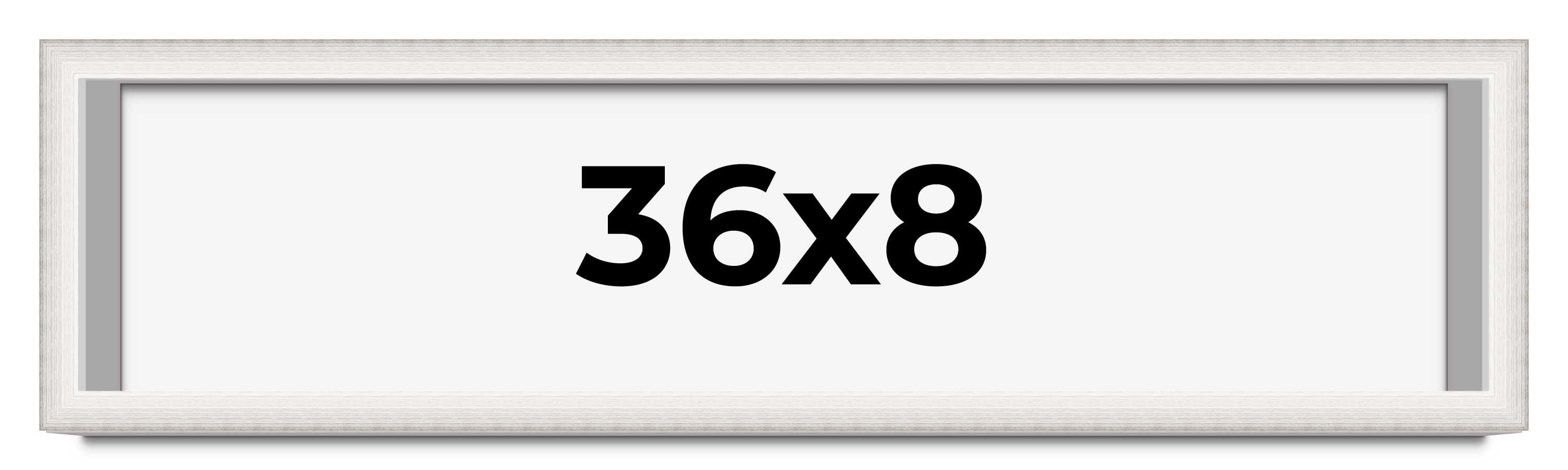 36x8 Shadow Box Silver Brushed Striped Display Frame | 1.625 Inches ...