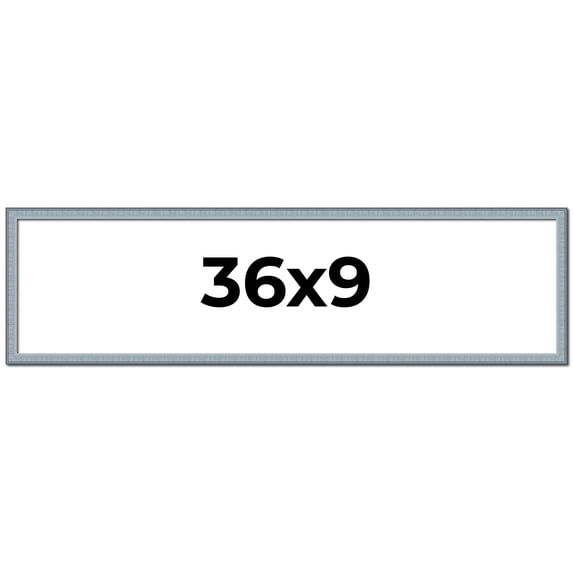 36x9 Frame Rustic Sky Blue Solid Wood Picture Frame | 0.75 Inch Moulding Width |Includes UV Acrylic