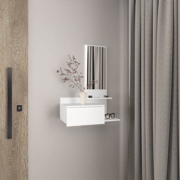 37.00 in High, Floating Console - Built - In Mirror for Quick Looks - Dressing Area - Improve Aesthetic