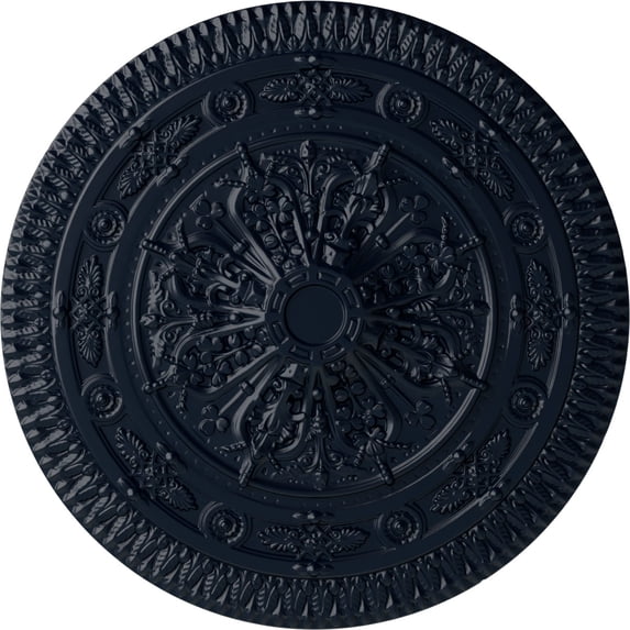 37 1/2"OD x 3 3/8"P Naple Ceiling Medallion (Fits Canopies up to 3 3/8"), Hand-Painted Midnight Dream