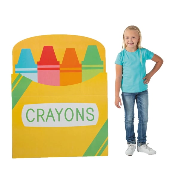 37 1/4" x 48" Multicolor Crayon Box Cardboard Cutout Stand-Up