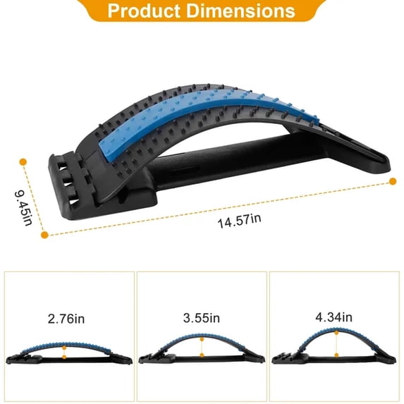 37×24×11cm Back Stretcher Board, 3 Level Height Adjustable & 96 Massage ...