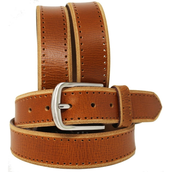 37-38   Men's Casual Jean Full-Grain Tan Leather Belt 26AB08TN