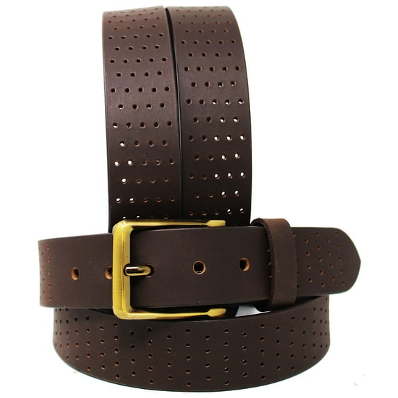 37-38 Men's Casual Jean Full-Grain Tan Leather Belt 26AB12BR