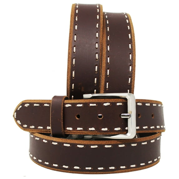 37-38 Men's Casual Jean Full-Grain Tan Leather Belt 26AB16BR