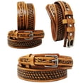 thumbnail image 1 of 37-38  Men's Western Rodeo Heavy Duty Baskeweave Full-Grain Leather Ranger Belt 26RT36, 1 of 4