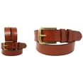 thumbnail image 1 of 37-38  Mens Women Genuine Leather Dress Casual Belt 1.5" Wide Brown 12CA007BR, 1 of 5