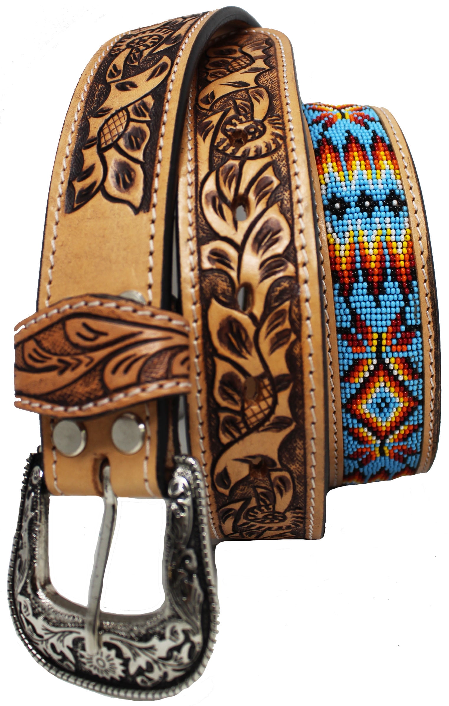 VINTAGE Western Belt Womens Medium Brown Leather 32 Full Grain‎ Chunky USA Rodeo Rodeo Belt - Brown | Levi main image 3