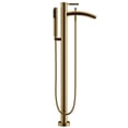 thumbnail image 1 of 37.38 x 3.5 x 12.5 in. Taron Modern-Style Bathroom Tub Filler Faucet Floor-Mount in Brushed Gold, 1 of 1