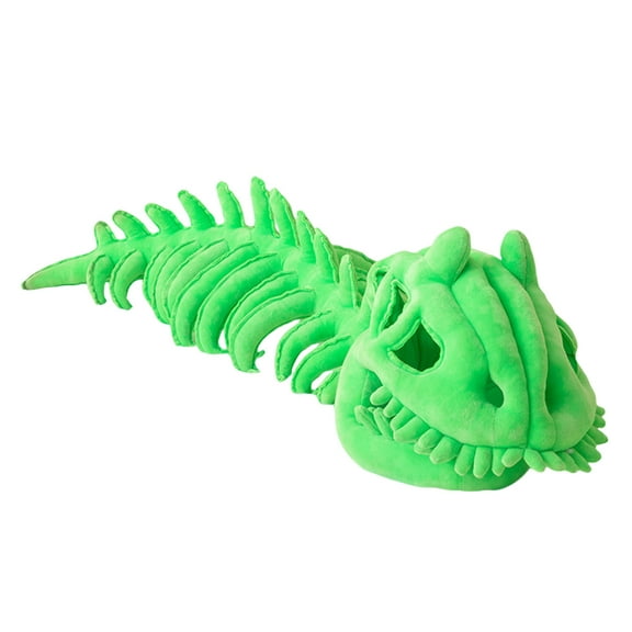 37.4-Inch Dinosaur Skeleton Headdress Plush Toy Features A Unique Skeleton Silhouette And A Minimalist, Unlabeled Design