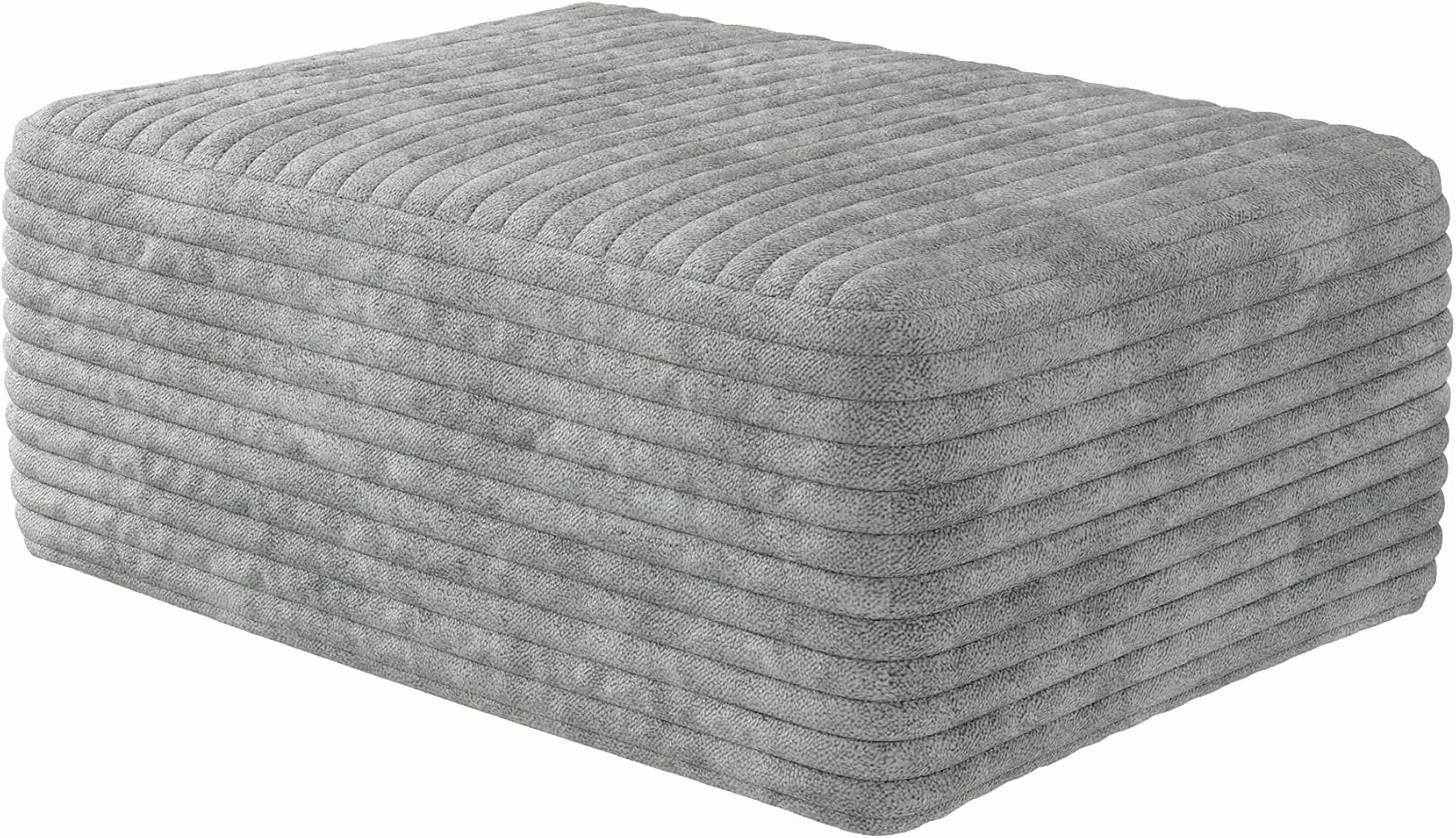 37.4" Plush Corduroy Cloud Ottoman, Upholstered Modular Ottoman for Living Room Sectional Couch, Compressed Foam, No Assembly Required