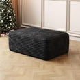 thumbnail image 1 of 37.4" Plush Corduroy Ottoman, Upholstered Cloud Ottoman for Boneless Couch in a Box, Modular Sectional Couches for Living Room, Compressed Memory Foam, No Assembly Require, Black, 1 of 3