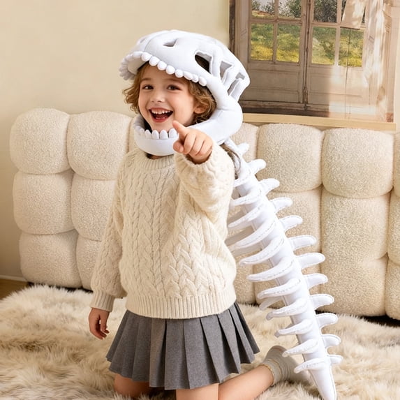 37.4" Spinosaurus Plush Dino Outfit, Outfit Halloween Fun Dinosaur Skeleton Plush Costume with Spine Extension for Parties, Wearable Dino Skeleton Plush (Purple)