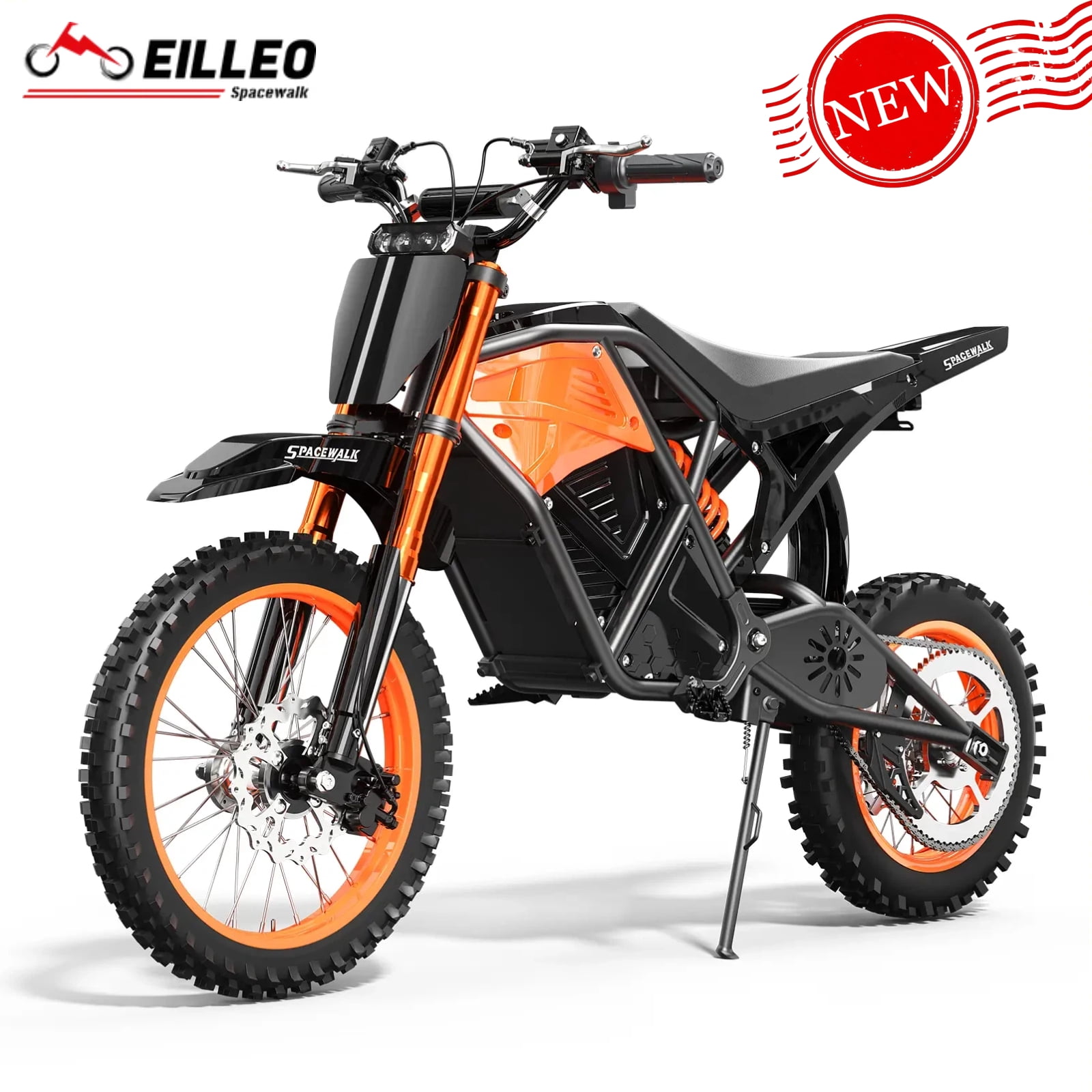 37.5 MPH EILLEO SPACEWALK EB07 Electric Dirt Bike, 3500W Peak All Terrain Electric Bike for Adults & Teens, 14"/12" Fat Tire Electric Bicycles,60 Miles, Hydraulic Disc Brakes, UL2849