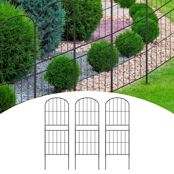 37.5 in. x 10 ft Decorative Garden Fence Metal Rustproof Animal Barrier Border (10 pcs)