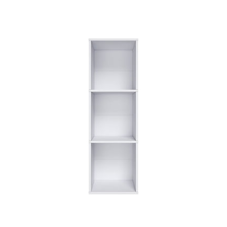 37.52 in. Tall White Wood 3-Shelf Etagere Bookcase