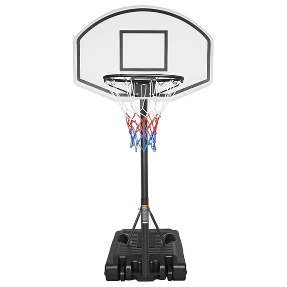 37''-56'' Adjustable Height Swimming Pool Basketball Hoop 36 Inch Backboard Portable Poolside Basketball System for Adults & Kids, White