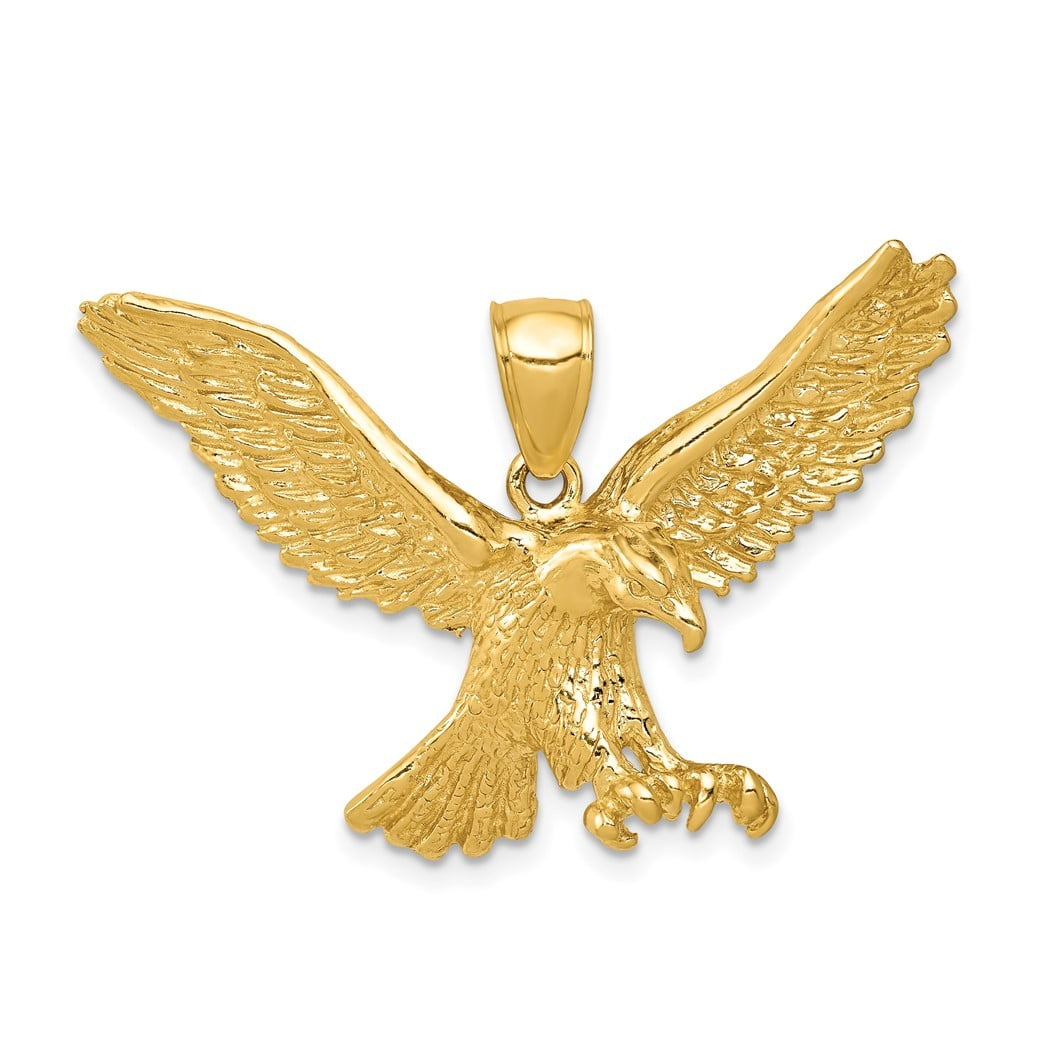 37.5mm 10k Gold Eagle Pendant Necklace Jewelry Gifts for Women - 6.4 ...
