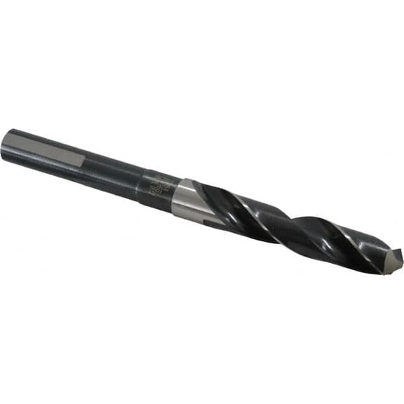 37/64" Drill, 118 Point, High Speed Steel Silver Deming & Reduced Shank Drill Bit