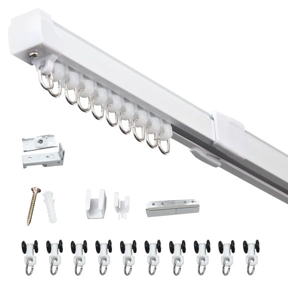 37-73in Telescopic Aluminum Curtain Track System Room Divider