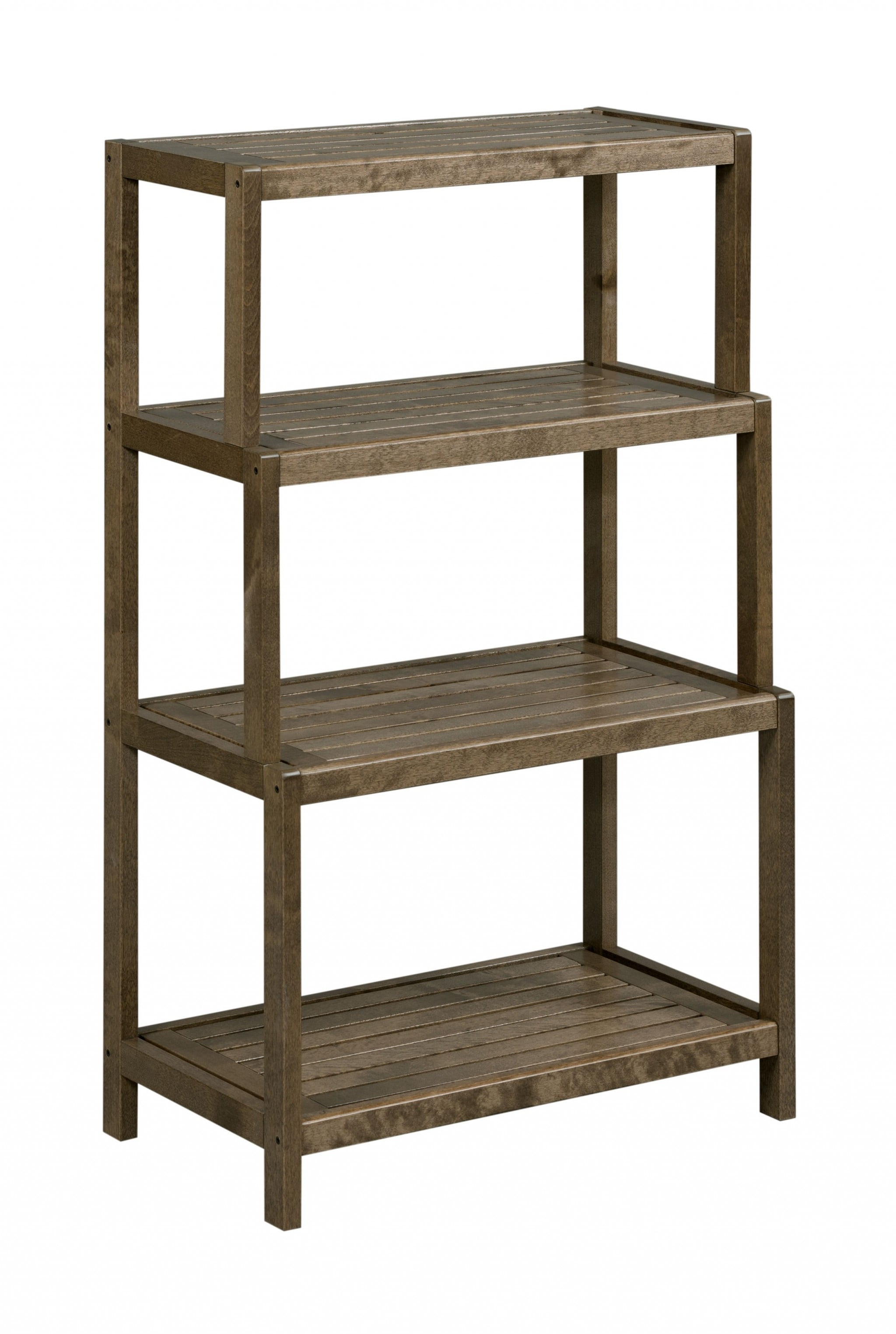 Espresso Solid Wood 4-Tier Bookcase for Timeless Elegance