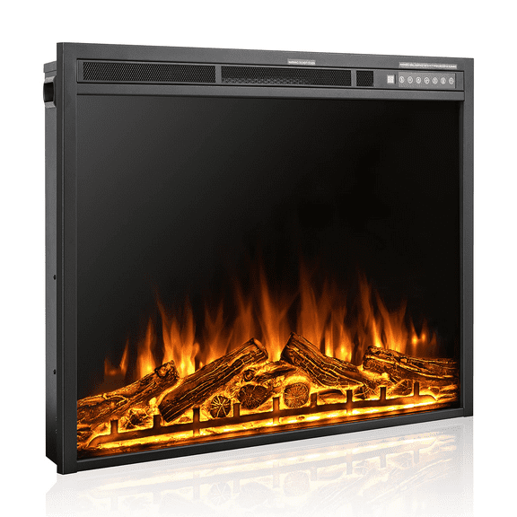 37" Built-in Electric Fireplace, Adjustable Flame, Touch Screen, Remote