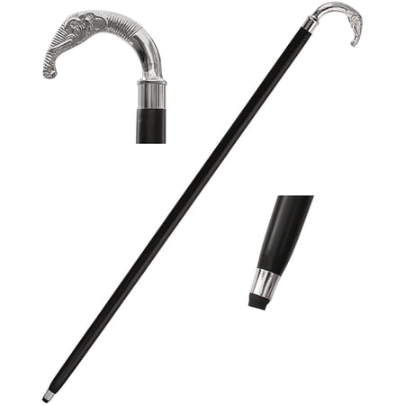 37'' Decorative Canes and Walking Sticks in Wood with Elephant Trunk Shaped Nickel Brass Handle - Wooden Fashionable Walking Cane
