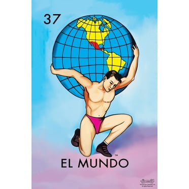 37 El Mundo World Loteria Card Mexican Bingo Lottery Cool Wall Art Print Poster 12x18