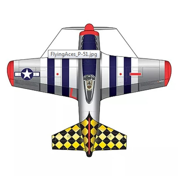37" Flying Aces Poly Airplane Kite (P51 Mustang)