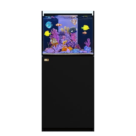 37 Gallon Coral Reef Aquarium Fish Tank Ultra Clear Glass with Sump Black