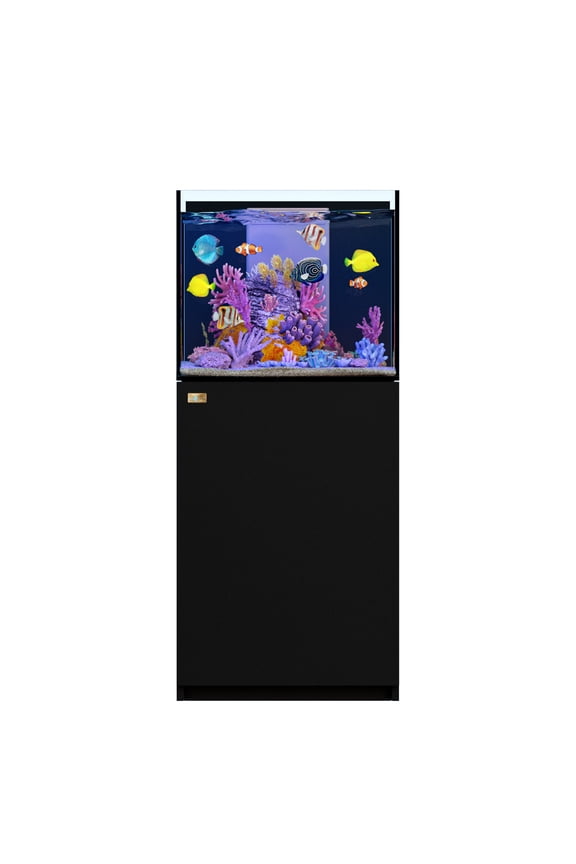 37 Gallon Coral Reef Aquarium Fish Tank Ultra Clear Glass with Sump Black