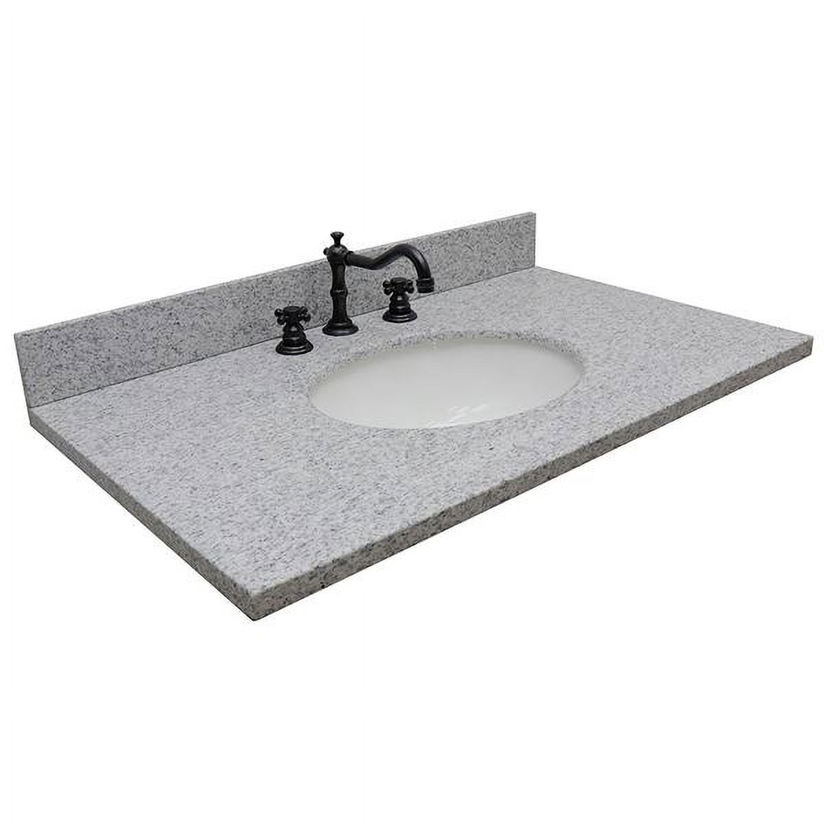 37'' Gray Granite Bathroom Vanity Top with Ceramic Sink