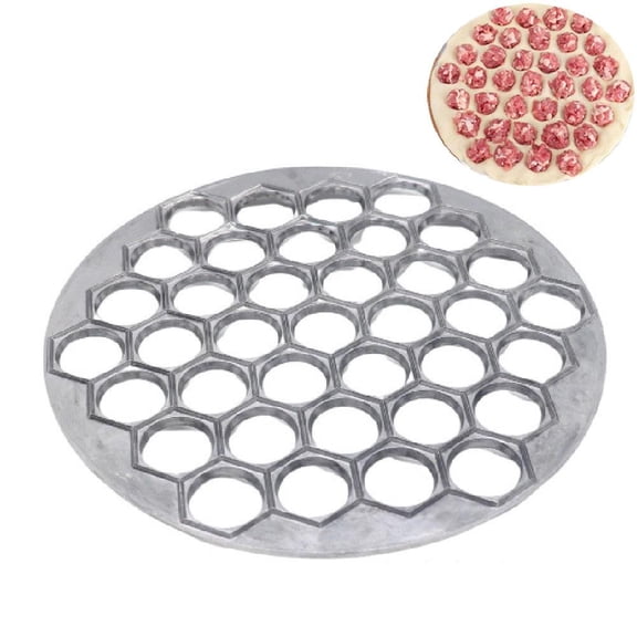 37-Hole Aluminum Dumpling Maker Mold, 9.68 Inch Ravioli Maker with Cutting Wheel for Dumpling/Wonton Making