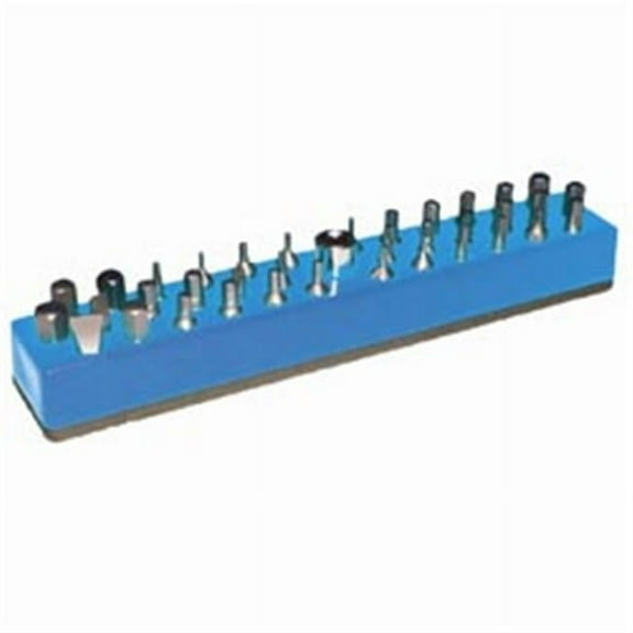 37 Hole Hex Bit Organizer - Neon Blue