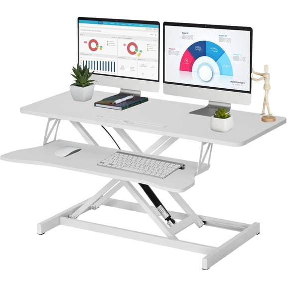 37 Inch 8" Standing Desk Converter for Laptop Workstation