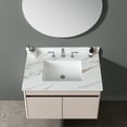 thumbnail image 1 of 37 Inch Marble Vanity Top, Bathroom Vanity Top with Undermount Rectangular Middle Sink and 4" Height Backsplash, Pre-Drilled 8 Inch Faucet Hole Spread Vanity Top, Carrara white with veins, 1 of 9