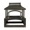 thumbnail image 1 of 37-Inch Rectangular Metal Outdoor Wood Burning Fireplace - Outdoor Fireplace with Built-in Log Storage and Poker-Brushed Bronze,, 1 of 9
