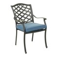 thumbnail image 1 of 37 Inch Wynn Outdoor Patio Dining Chair, Cushioned Seat, Blue- Saltoro Sherpi, 1 of 5