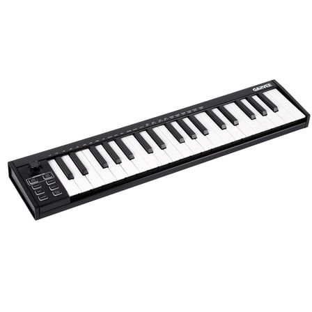 37-Key Half-Weight MIDI Keyboard Controller with 8 Backlit Drum Pads &8 Knobs, Bluetooth Wireless Professional Dynamic Keybed, Complimentary Music Production Software