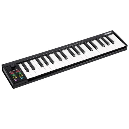 37-Key MIDI Keyboard Controller — Compact USB/DAW Integrated Keyboard with 8 Drum Pads, 8 Knobs & OLED Display. Ideal for Music Production.