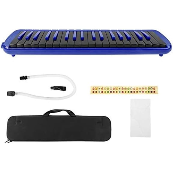 37 Key Melodica Wind Instrument with Carrying Bag for Beginners(blue)$$Music