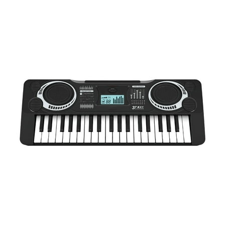 37 Key Mini Electronic Keyboard, Portable Piano with Multiple Functions, Music Learning Instrument for 3-4 Years and 4-5 Years, Black Design