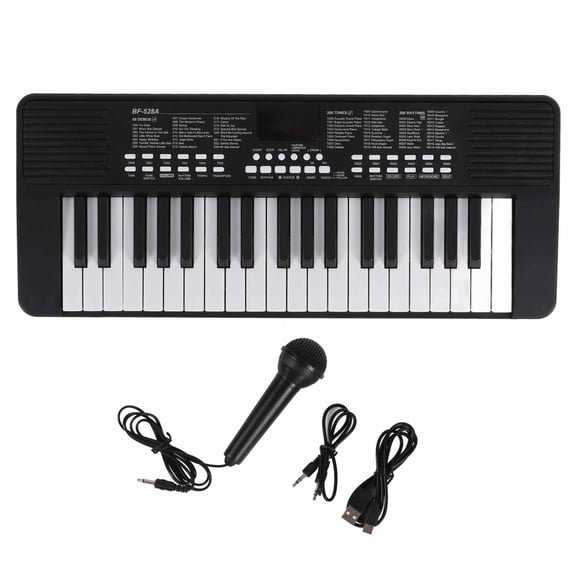 37 Key Portable Electronic Keyboard Rechargeable Piano With Headphone Jack Education Instrument