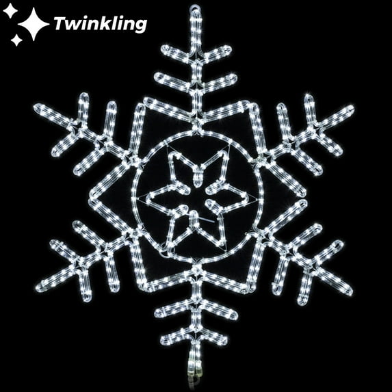37 LED Rope Light White Snowflake