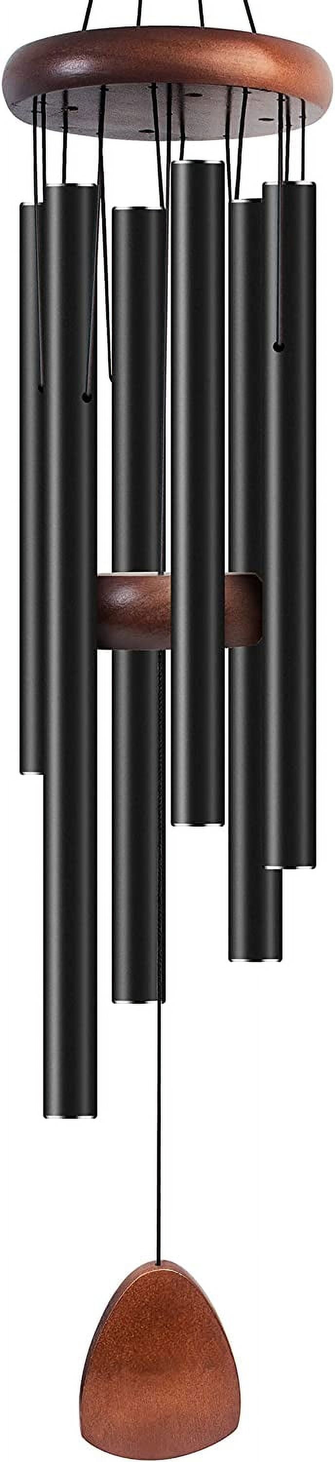 37" Large Aluminium Wind Chimes Classic Black with Wind Catcher for Outdoor Garden Patio