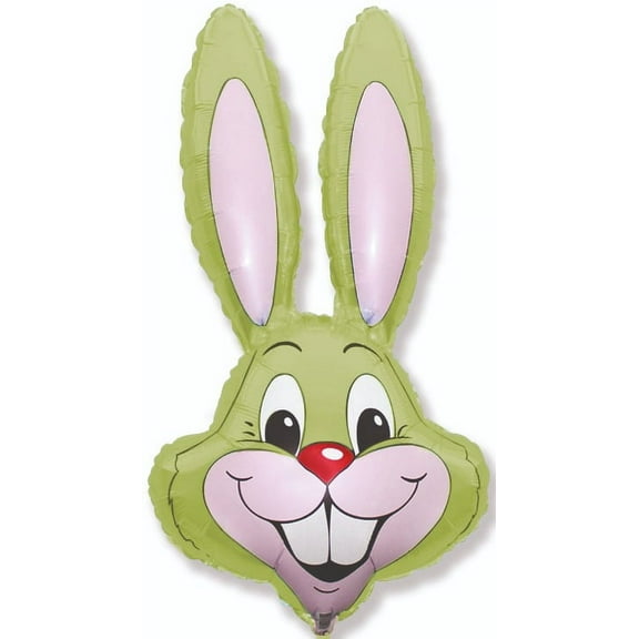 37" Light Pastel LIME GREEN Rabbit Bunny Head Shaped Easter Basket Gift Stuffing Foil Mylar Balloon