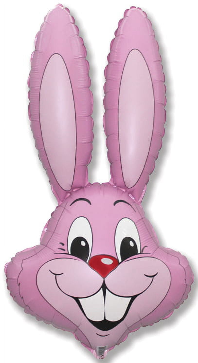 37" Light Pastel PINK Rabbit Bunny Head Shaped Easter Basket Gift Stuffing Baby Foil Mylar Balloon