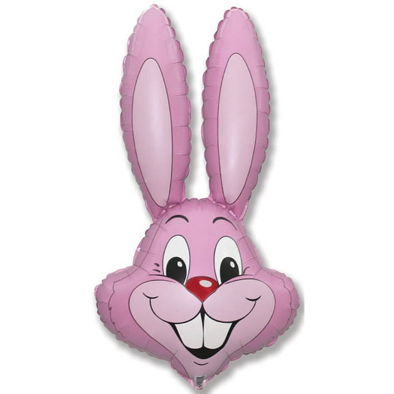 37" Light Pastel PINK Rabbit Bunny Head Shaped Easter Basket Gift Stuffing Baby Foil Mylar Balloon
