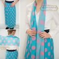 thumbnail image 1 of 37" Long Lined Pleated Chiffon Skirt | Women Maxi Skirts Turquoise | Matching Scarf Included | [NYQZ-753] | WAIST=  42, 1 of 4