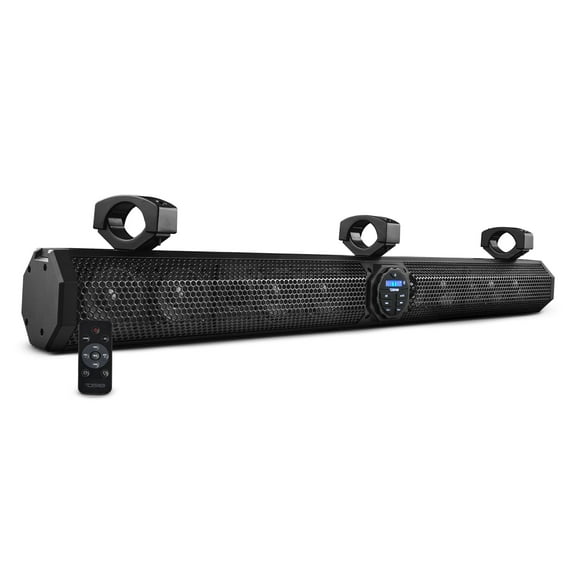 37" Marine Sound Bar Speaker System, 10 Speakers 1200 Watts, Bluetooth v5.0, Rotating Control Panel